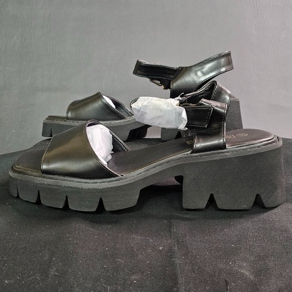 Dream Pairs Lug Sole Low Platform Chunky Block Heel Sq. Toe Ankle Strap Sandal 8 - Picture 4 of 12